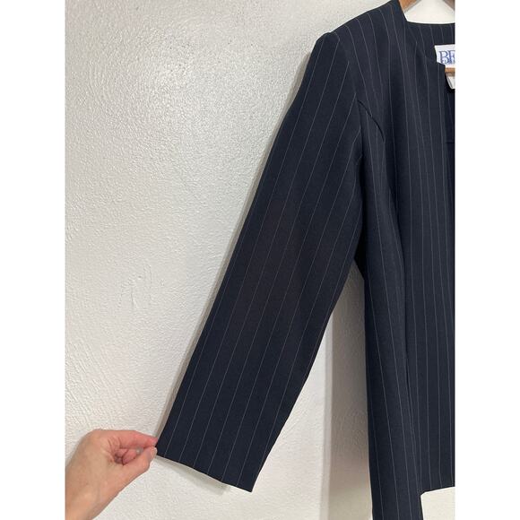 VTG BFA Classics Dress Suit 12P Navy Pinstriped Power Suit Girl Boss Business - Picture 9 of 16